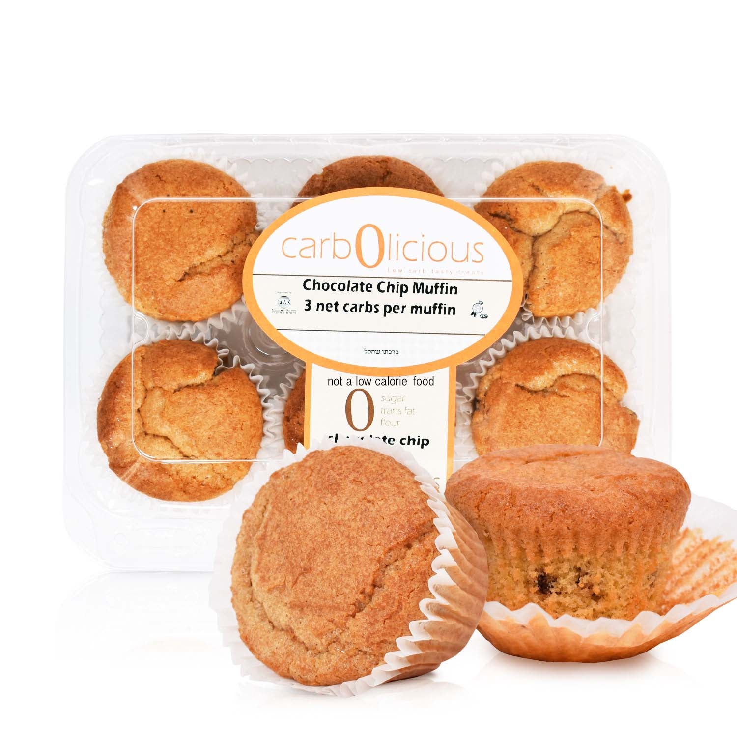 Buy Chocolate Chip Muffins (6 Pack) Low-Carb Sugar Free Only 3g