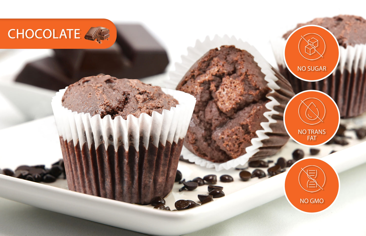 Carbolicious Chocolate Muffin Low-Carb Sugar-Free - 6 Pack - Only 3g Net Carbs per Muffin!