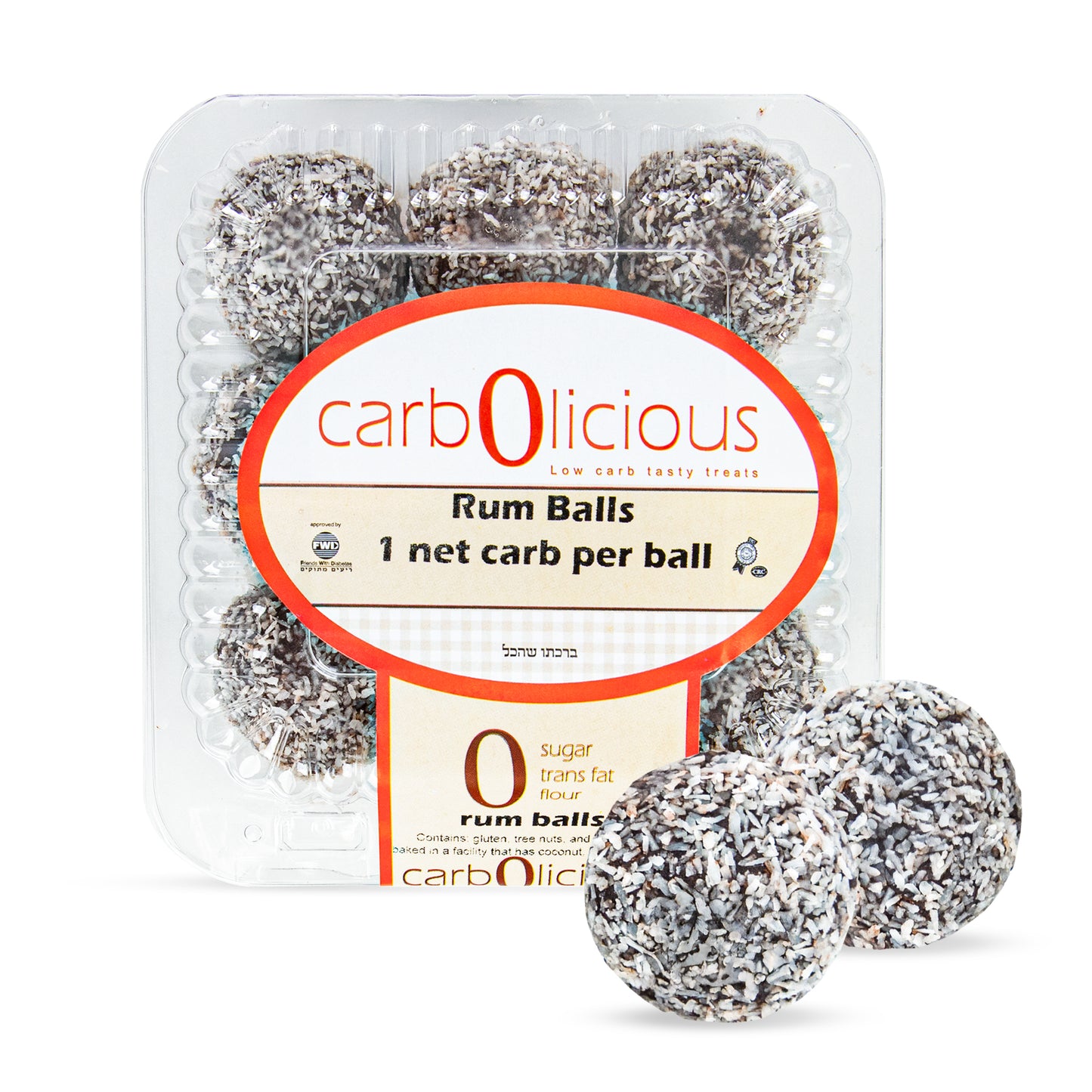 Carbolicious Rum Balls Low-Carb Sugar free, Keto Friendly- 9 Pieces