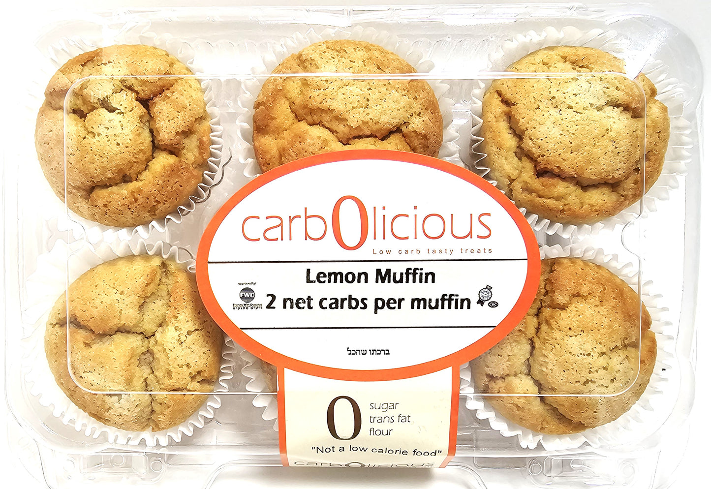 Carbolicious Homestyle Lemon Muffin Low-Carb Sugar-Free - 6 Pack - Only 2g Carbs per Muffin
