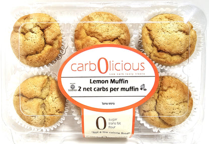 Carbolicious Homestyle Lemon Muffin Low-Carb Sugar-Free - 6 Pack - Only 2g Carbs per Muffin