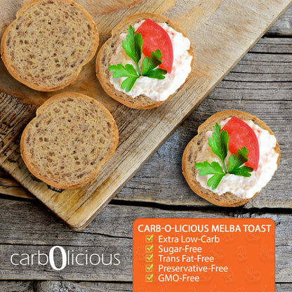 Carbolicious Melba Toast Low-Carb Sugar Free (PLAIN) 4oz 1g Net carbs per 8 slices