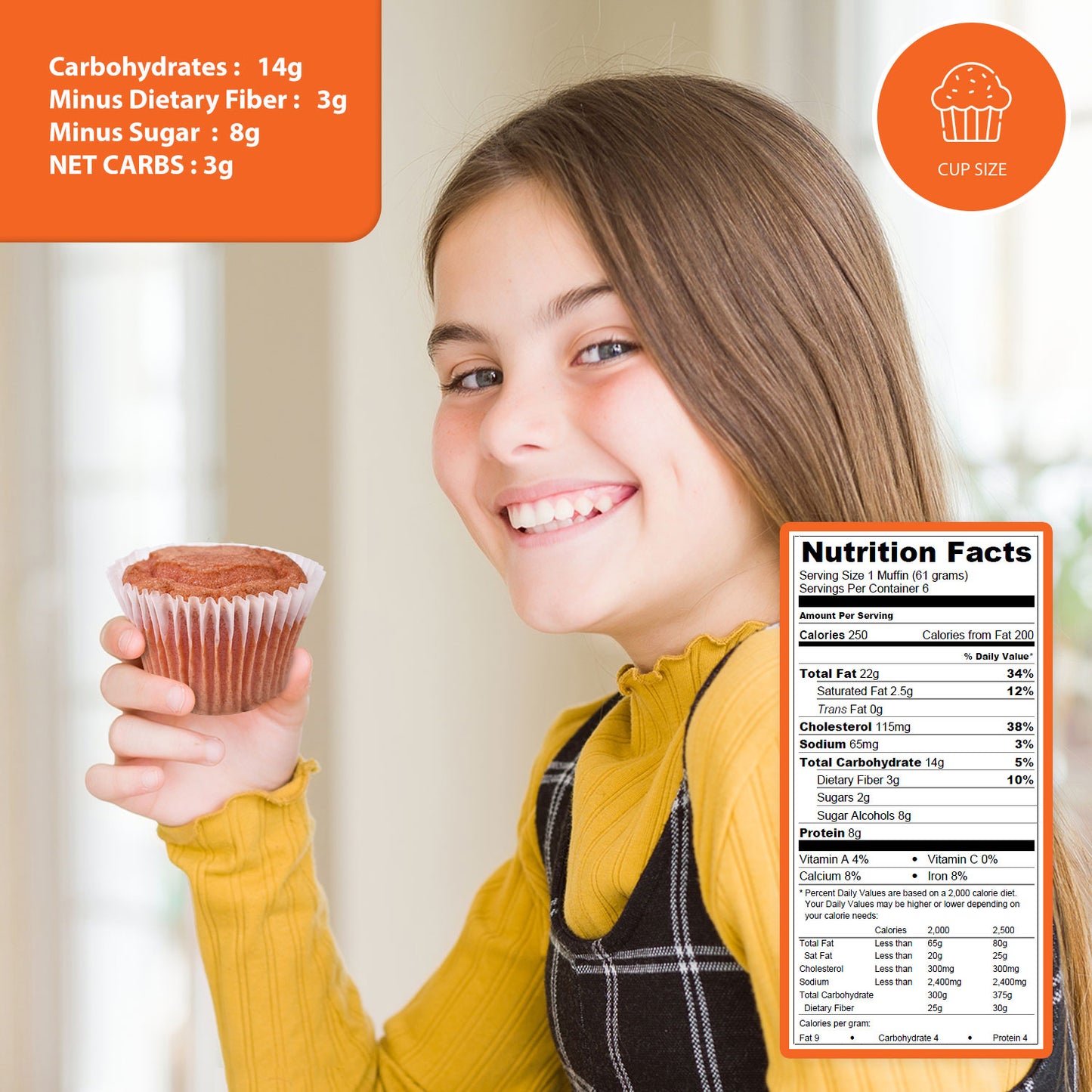 Carbolicious Strawberry Muffin (6 Muffins)  Low-Carb Sugar-Free 2g Carbs per muffin Keto, Atkins Diabetic, Friendly