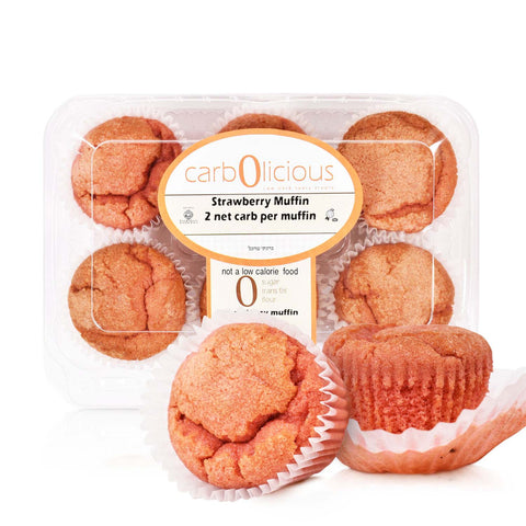 Low Carb Strawberry Muffin- 6 Pack - Only 2 Carbs per Muffin and Delicious!<br/><font color="ED2939">Please freeze product until ready to use</font>