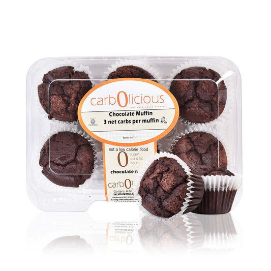 Carbolicious Chocolate Muffin Low-Carb Sugar-Free - 6 Pack - Only 3g Net Carbs per Muffin!