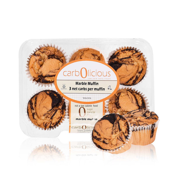Low Carb Marble Muffin - 6 Pack - Only 3 grams Net Carbs per Muffin and great tasting!<br/><font color="ED2939">Please freeze product until ready to use</font>